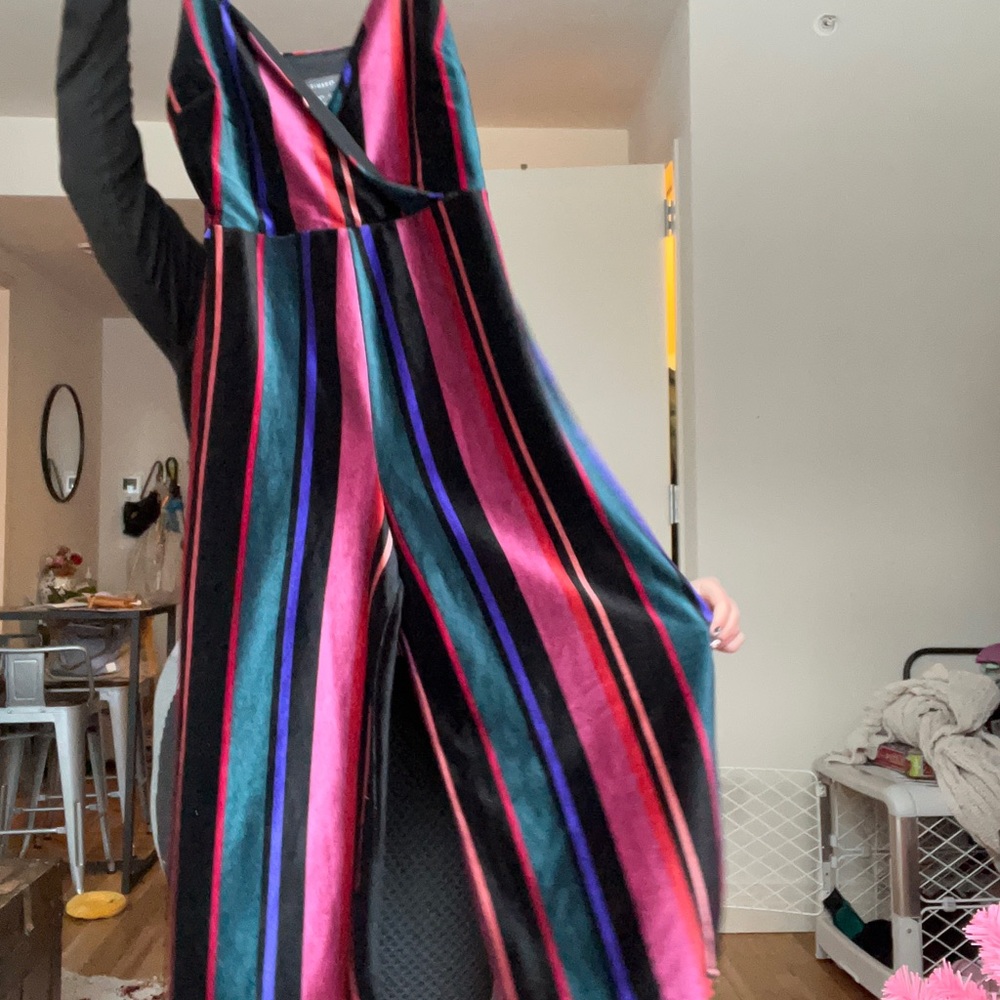 Primark Velour Striped Jumpsuit